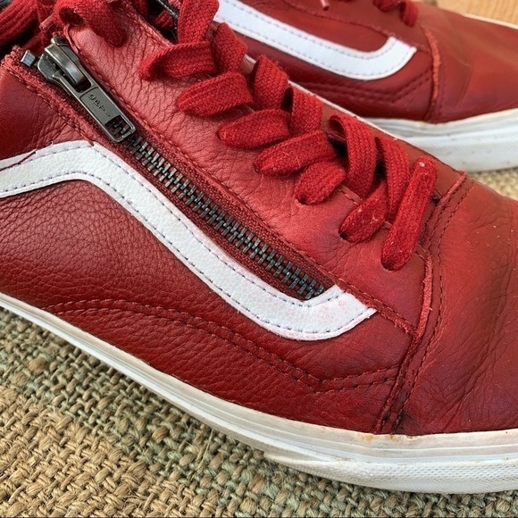 Vans 721499 Low Top Maroon Red Leather Vinyl Size 10 Mens Shoes Skater - Picture 5 of 7